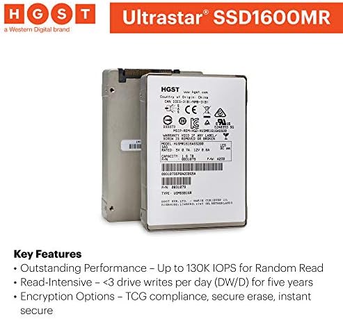 HGST Ultrastar SSD1600MR | Husmr1616ass200 | 0B31079 | 1.6TB SAS 12GB/S 2.5 אינץ 'MLC NAND | 130K/30K IOP